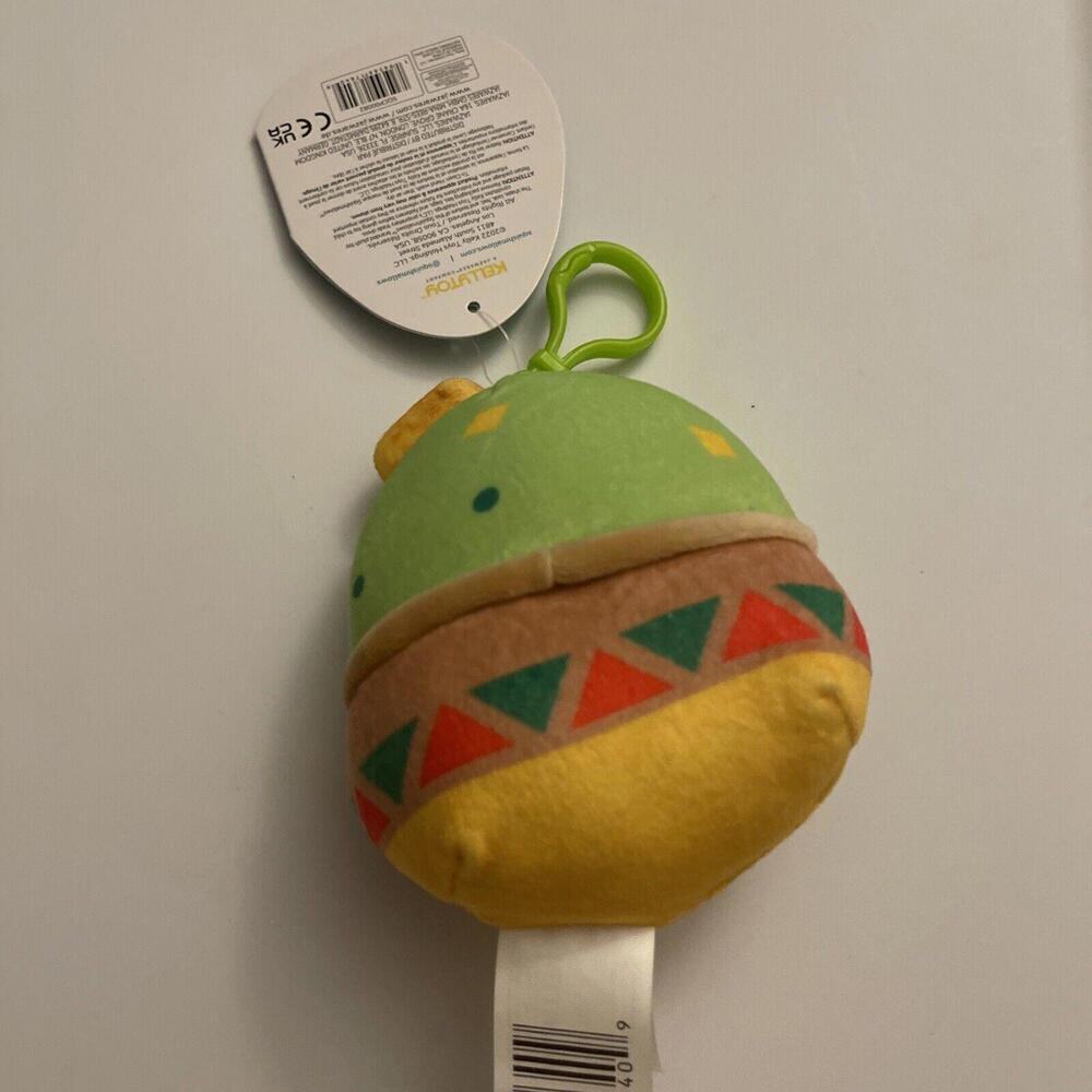 NEW 3.5” “Gideon the Guacamole Bowl” Kellytoy Squishmallow Plush Keychain Clip - Picture 2 of 3